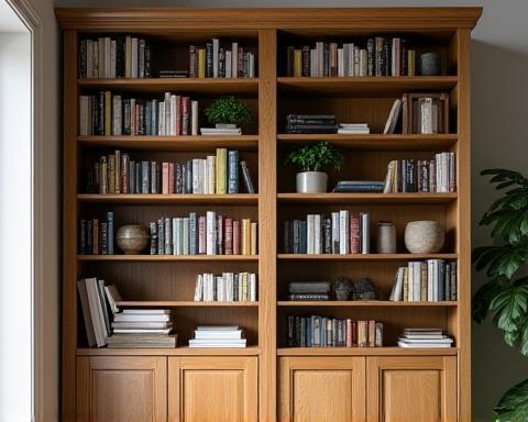 Solid oak bookshelf