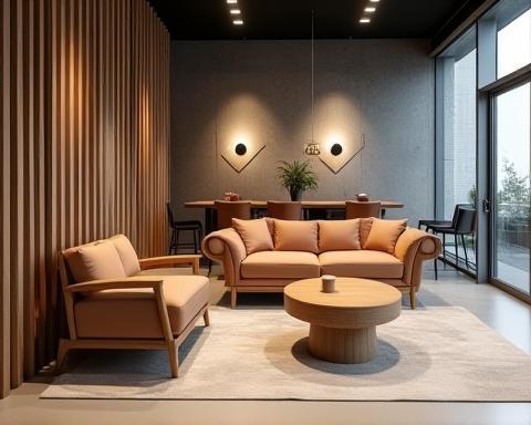 Custom furniture in a commercial space