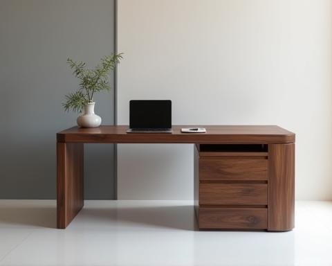 Contemporary walnut desk
