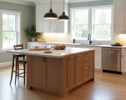 Custom wooden kitchen island