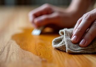 Applying finish to a wooden surface