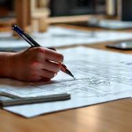 Person sketching furniture design