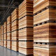 Stack of sustainably sourced timber